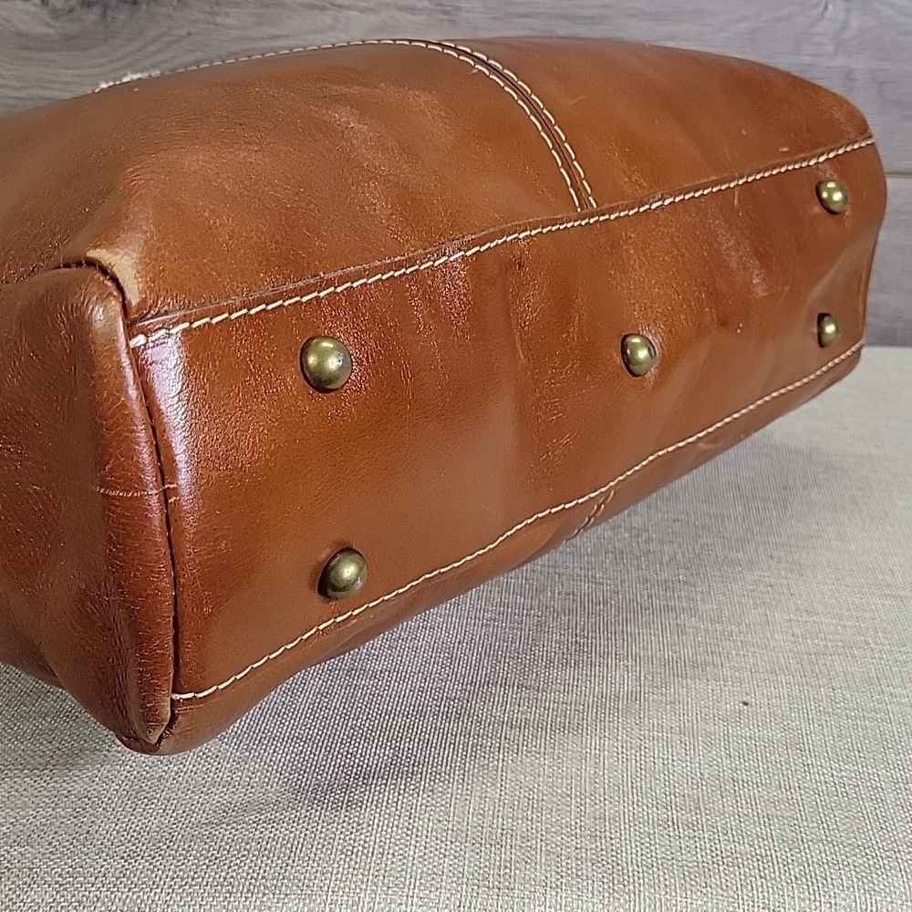 Patricia Nash Poppy Heritage Brown Leather Tote Shoulder Bag Handbag Purse - Picture 6 of 15